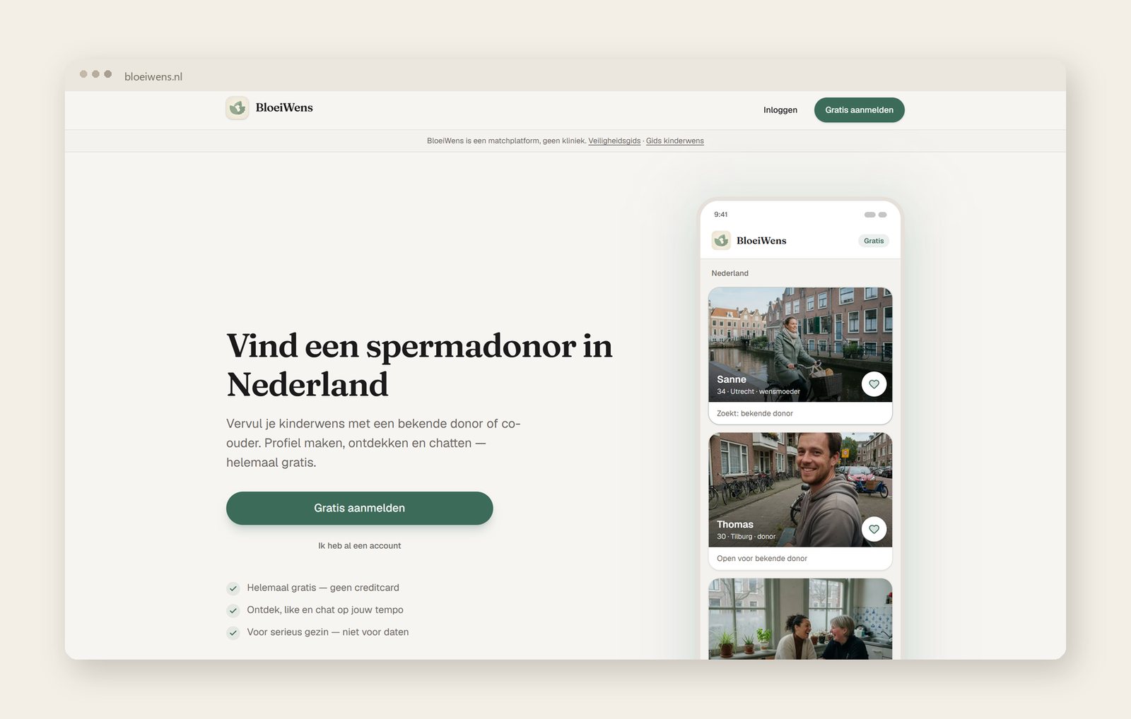 BloeiWens.nl — the live match platform